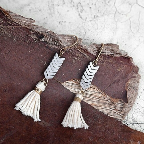 ❤️1 Left❤️Natural Chevron Hematite Dangle Tassels - Picture 7 of 7